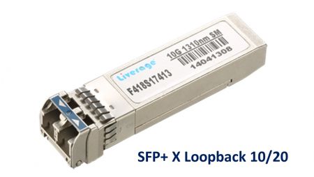 SFP+ X Loopback 10/20 - El bucle de retorno SFP+ está diseñado para probar las operaciones de puerto en placas y sistemas para aplicaciones de telecomunicaciones y datacom.